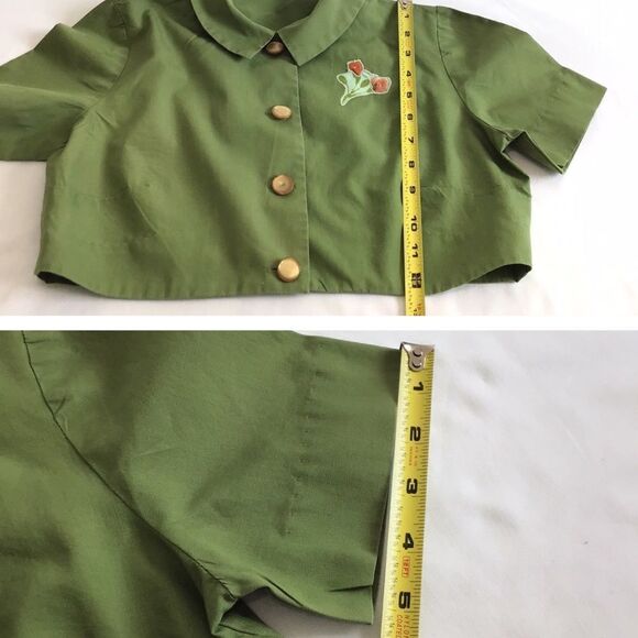 Vintage Carol Rodgers Junior Green Floral 2 Piece Dress With Bolero Jacket Set - Picture 15 of 16